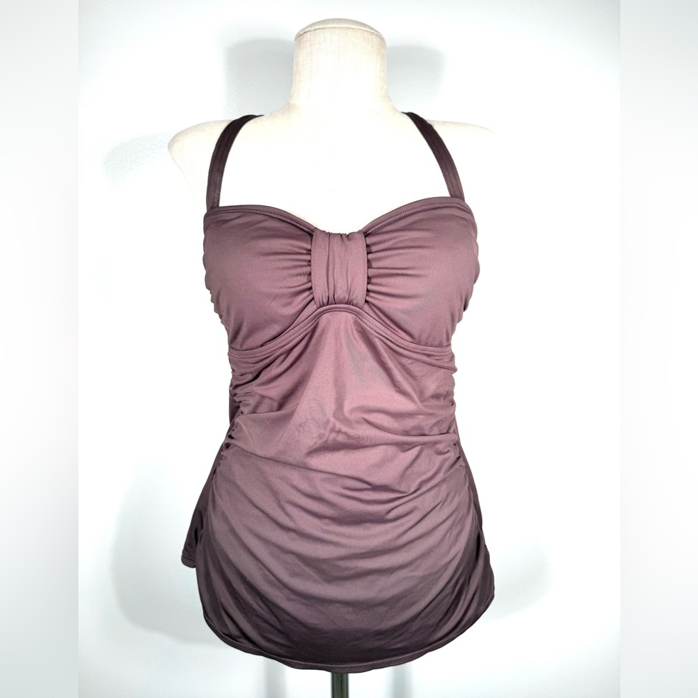 a.n.a. One Piece Vintage Chocolate Brown Mid-Century Pin-Up Style Swimsuit